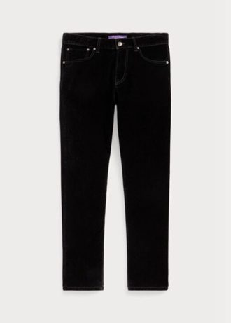 Siyah Erkek Ralph Lauren Slim Fit Streç Kadife Kot Pantolon