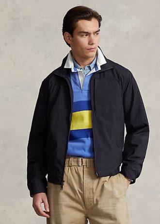 Siyah Erkek Ralph Lauren Su Geçirmez Katlanabilir Ceketler
