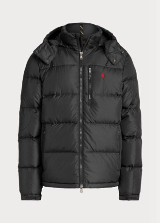 Siyah Erkek Ralph Lauren Su Geçirmez Kaz Tüyü Montlar