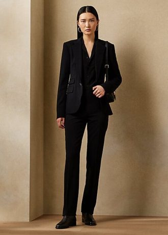 Siyah Kadın Ralph Lauren Alandra Streç Yün Pantolon