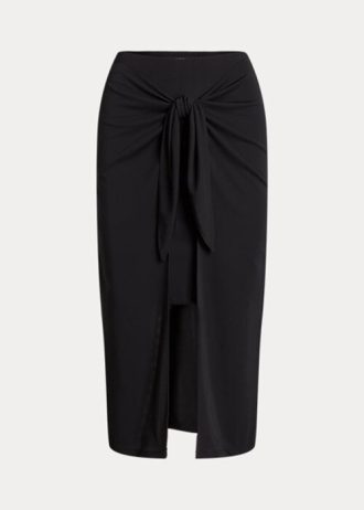 Siyah Kadın Ralph Lauren Bağcıklı Önden Streç Jersey Midi Etekler Siyah Kadın Ralph Lauren Bağcıklı Önden Streç Jersey Midi Etekler