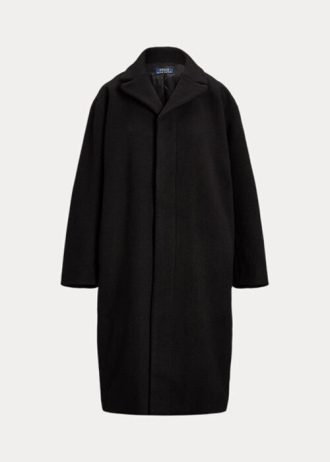 Siyah Kadın Ralph Lauren Büyük Boy Balıksırtı Yün Karışımlı Montlar