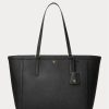 Siyah Kadın Ralph Lauren Crosshatch Deri Büyük Clare Tote Çantalar Siyah Kadın Ralph Lauren Crosshatch Deri Büyük Clare Tote Çantalar