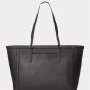 Siyah Kadın Ralph Lauren Crosshatch Deri Büyük Clare Tote Çantalar Siyah Kadın Ralph Lauren Crosshatch Deri Büyük Clare Tote Çantalar