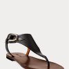 Siyah Kadın Ralph Lauren Delancie Welington Dana Derisi Sandaletler Siyah Kadın Ralph Lauren Delancie Welington Dana Derisi Sandaletler