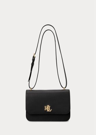Siyah Kadın Ralph Lauren Deri Orta Boy Omuz Çantaları