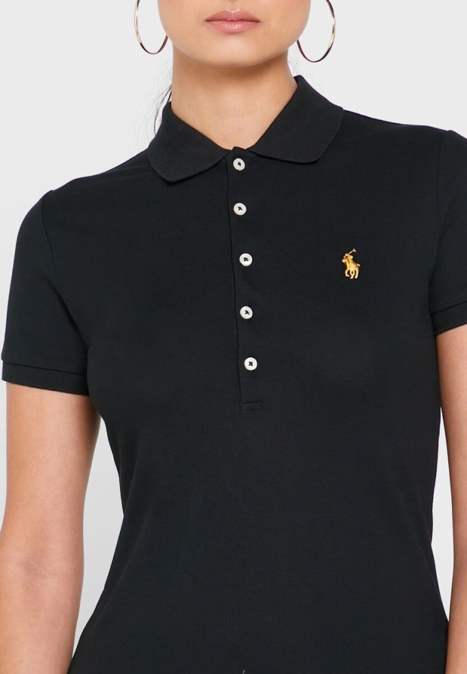 Siyah Kadın Ralph Lauren Düğme Detaylı Polo Gömlekler Siyah Kadın Ralph Lauren Düğme Detaylı Polo Gömlekler