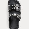 Siyah Kadın Ralph Lauren Ezra Çivili Kuzu Derisi Sandaletler Siyah Kadın Ralph Lauren Ezra Çivili Kuzu Derisi Sandaletler