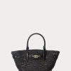 Siyah Kadın Ralph Lauren Hasır Küçük Daphney Tote Çantalar Siyah Kadın Ralph Lauren Hasır Küçük Daphney Tote Çantalar