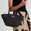 Siyah Kadın Ralph Lauren Hasır Küçük Daphney Tote Çantalar Siyah Kadın Ralph Lauren Hasır Küçük Daphney Tote Çantalar