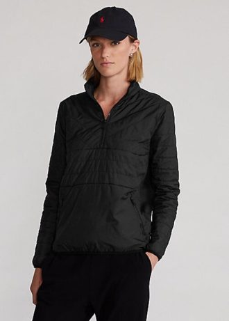 Siyah Kadın Ralph Lauren Hibrit Çeyrek Fermuarlı Sweatshirt