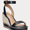 Siyah Kadın Ralph Lauren Hilarie Deri Espadril