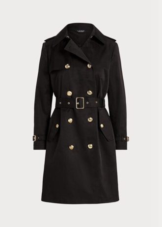 Siyah Kadın Ralph Lauren Çift Sıralı Pamuk Karışımlı Montlar Siyah Kadın Ralph Lauren Çift Sıralı Pamuk Karışımlı Montlar