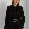 Siyah Kadın Ralph Lauren Çizgili Keten Karışımlı Twill Blazer Ceketler Siyah Kadın Ralph Lauren Çizgili Keten Karışımlı Twill Blazer Ceketler