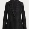 Siyah Kadın Ralph Lauren Çizgili Keten Karışımlı Twill Blazer Ceketler Siyah Kadın Ralph Lauren Çizgili Keten Karışımlı Twill Blazer Ceketler