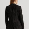 Siyah Kadın Ralph Lauren Çizgili Keten Karışımlı Twill Blazer Ceketler Siyah Kadın Ralph Lauren Çizgili Keten Karışımlı Twill Blazer Ceketler