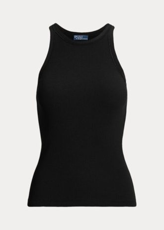 Siyah Kadın Ralph Lauren Kaburgalı Pamuklu Atlet