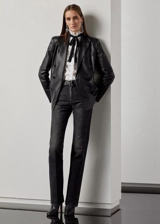 Beyaz Kadın Ralph Lauren Gözlü-Patchwork Rahat Dar Paça Kot Pantolon