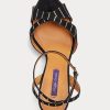 Siyah Kadın Ralph Lauren Kandice Süslemeli Keçi Süet Sandaletler Siyah Kadın Ralph Lauren Kandice Süslemeli Keçi Süet Sandaletler