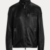 Siyah Kadın Ralph Lauren Keven Kuzu Derisi Biker Ceketler Siyah Kadın Ralph Lauren Keven Kuzu Derisi Biker Ceketler