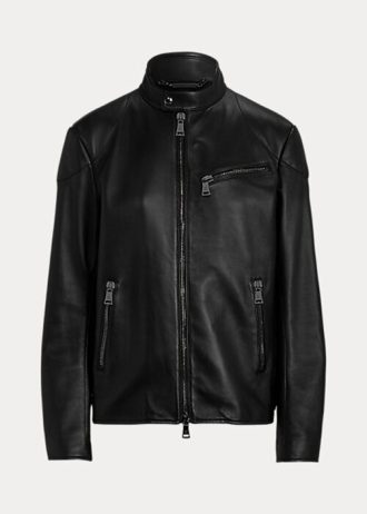 Siyah Kadın Ralph Lauren Keven Kuzu Derisi Biker Ceketler Siyah Kadın Ralph Lauren Keven Kuzu Derisi Biker Ceketler