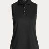 Siyah Kadın Ralph Lauren Klasik Kesim Piqué Kolsuz Polo Tişörtler Siyah Kadın Ralph Lauren Klasik Kesim Piqué Kolsuz Polo Tişörtler