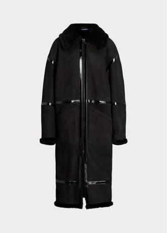 Siyah Kadın Ralph Lauren Lanthe Merino Shearling Montlar
