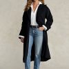 Siyah Kadın Ralph Lauren Peak-Lapel Yün Karışımlı Sarma Montlar