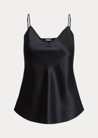Siyah Kadın Ralph Lauren İpek Atlet Üstleri