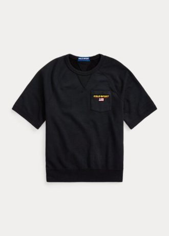 Siyah Kadın Ralph Lauren Polo Sport Kısa Kollu Sweatshirt
