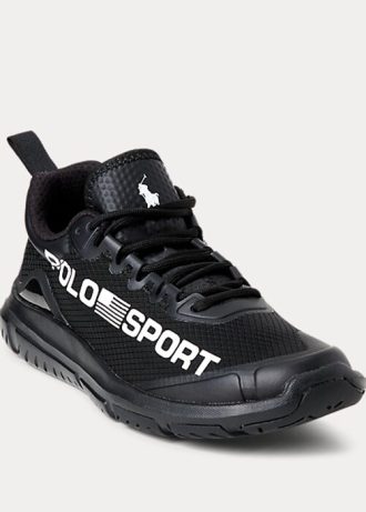 Siyah Kadın Ralph Lauren Polo Sport Tech Racer Spor Ayakkabı