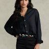 Siyah Kadın Ralph Lauren Rahat Kesim Keten Gömlekler Siyah Kadın Ralph Lauren Rahat Kesim Keten Gömlekler