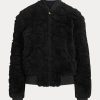 Siyah Kadın Ralph Lauren Raygan Shearling Bomber Ceketler Siyah Kadın Ralph Lauren Raygan Shearling Bomber Ceketler