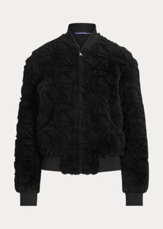 Siyah Kadın Ralph Lauren Raygan Shearling Bomber Ceketler Siyah Kadın Ralph Lauren Raygan Shearling Bomber Ceketler