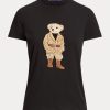Siyah Kadın Ralph Lauren Safari Polo Bear Pamuklu Tişörtler Siyah Kadın Ralph Lauren Safari Polo Bear Pamuklu Tişörtler