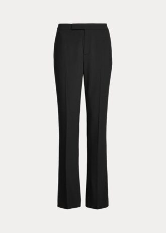Siyah Kadın Ralph Lauren Seth Streç Yün Krep Pantolon