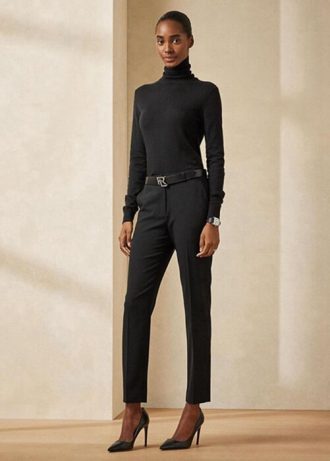 Siyah Kadın Ralph Lauren Simone Virgin Wool Pantolon