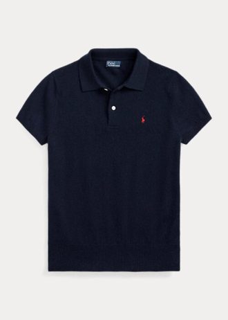 Siyah Kadın Ralph Lauren Slim Fit Kaşmir Polo Gömlekleri