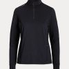 Siyah Kadın Ralph Lauren Streç Jersey Çeyrek Fermuarlı Sweatshirt