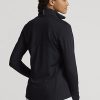 Siyah Kadın Ralph Lauren Streç Jersey Çeyrek Fermuarlı Sweatshirt