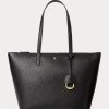 Siyah Kadın Ralph Lauren Suni Deri Küçük Tote Çantalar Siyah Kadın Ralph Lauren Suni Deri Küçük Tote Çantalar