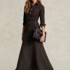 Siyah Kadın Ralph Lauren Tafta Denizkızı Uzun Etekler