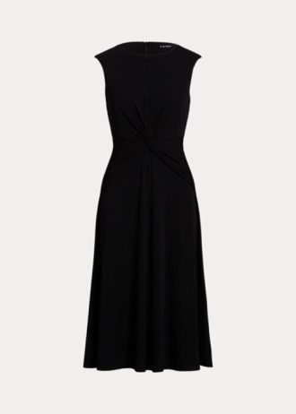 Siyah Kadın Ralph Lauren Twist-Front Jersey Elbise