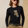 Siyah Kadın Ralph Lauren Utility Bear Pamuklu Uzun Kollu Tişörtler Siyah Kadın Ralph Lauren Utility Bear Pamuklu Uzun Kollu Tişörtler