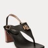 Siyah Kadın Ralph Lauren Westcott II Tumbled Deri Sandaletler Siyah Kadın Ralph Lauren Westcott II Tumbled Deri Sandaletler
