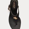 Siyah Kadın Ralph Lauren Westcott II Tumbled Deri Sandaletler Siyah Kadın Ralph Lauren Westcott II Tumbled Deri Sandaletler