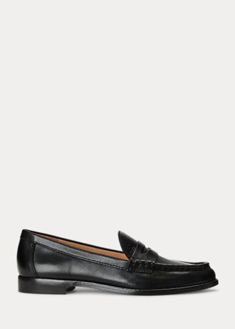 Siyah Kadın Ralph Lauren Wynnie Cilalı Deri Loafer’lar