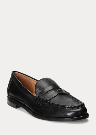 Siyah Kadın Ralph Lauren Wynnie Cilalı Deri Loafer’lar