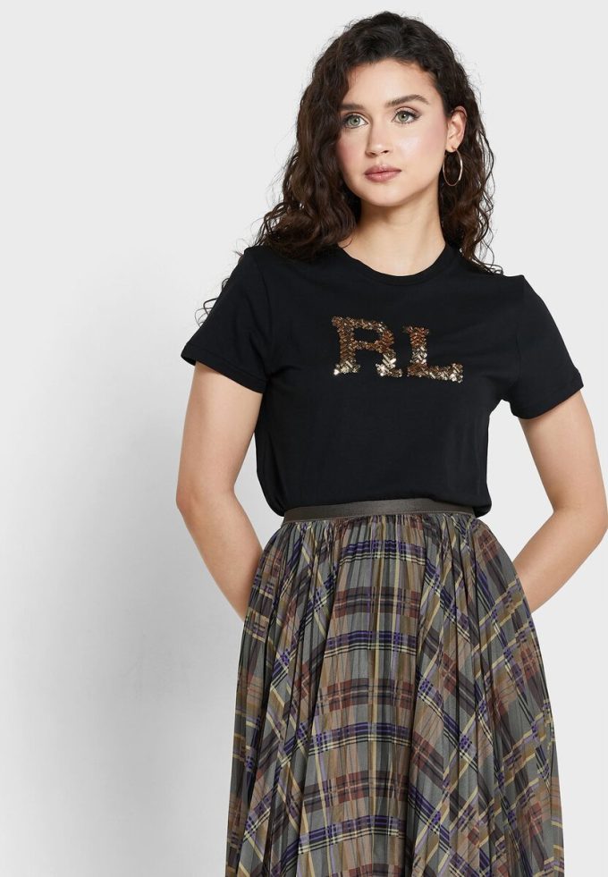 Siyah Kadın Ralph Lauren Yuvarlak Yaka Logolu Tişörtler Siyah Kadın Ralph Lauren Yuvarlak Yaka Logolu Tişörtler