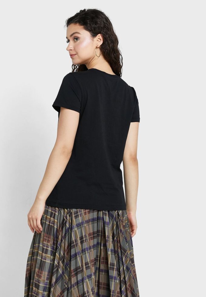Siyah Kadın Ralph Lauren Yuvarlak Yaka Logolu Tişörtler Siyah Kadın Ralph Lauren Yuvarlak Yaka Logolu Tişörtler